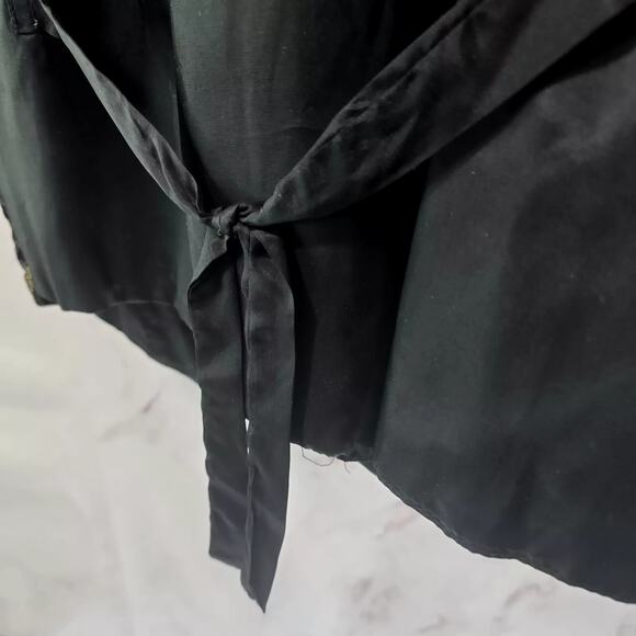 Vintage Vest Mens Medium Black 80s Glam Gold Velvet Formal Satin Party Rock - Picture 7 of 10